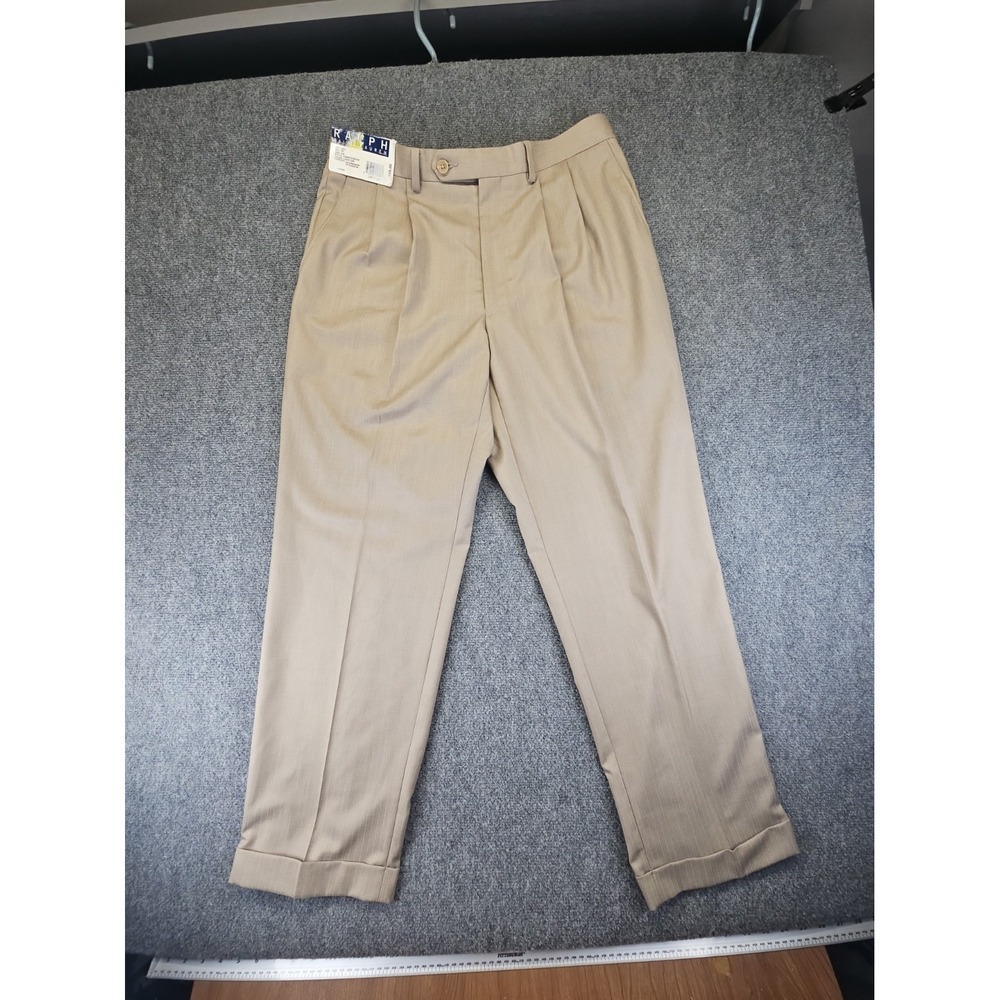 Vintage NEW RALPH RALPH LAUREN Mens 32X 30 LT Tan Dress Pants Perfect 1762